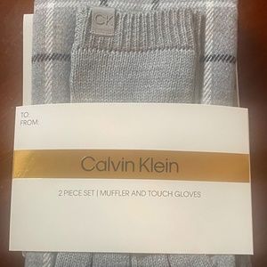 Calvin Klein 2 Piece Muffler Scarf and Touch Glove Set